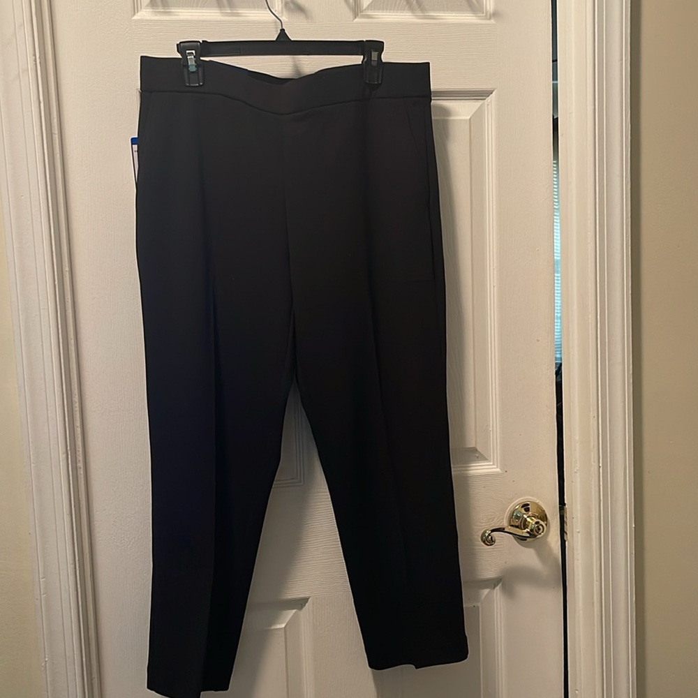 Hilary Radley Women's Crepe Pull-On Pant black small & Large, Regular - Picture 5 of 8